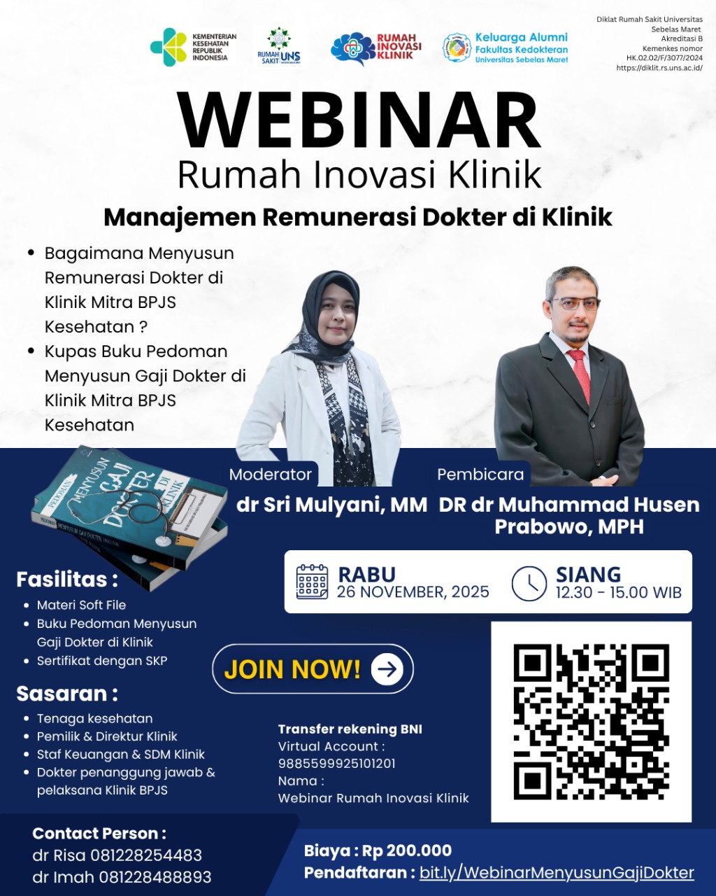 Poster Webinar Manajemen Remunerasi Dokter di Klinik
