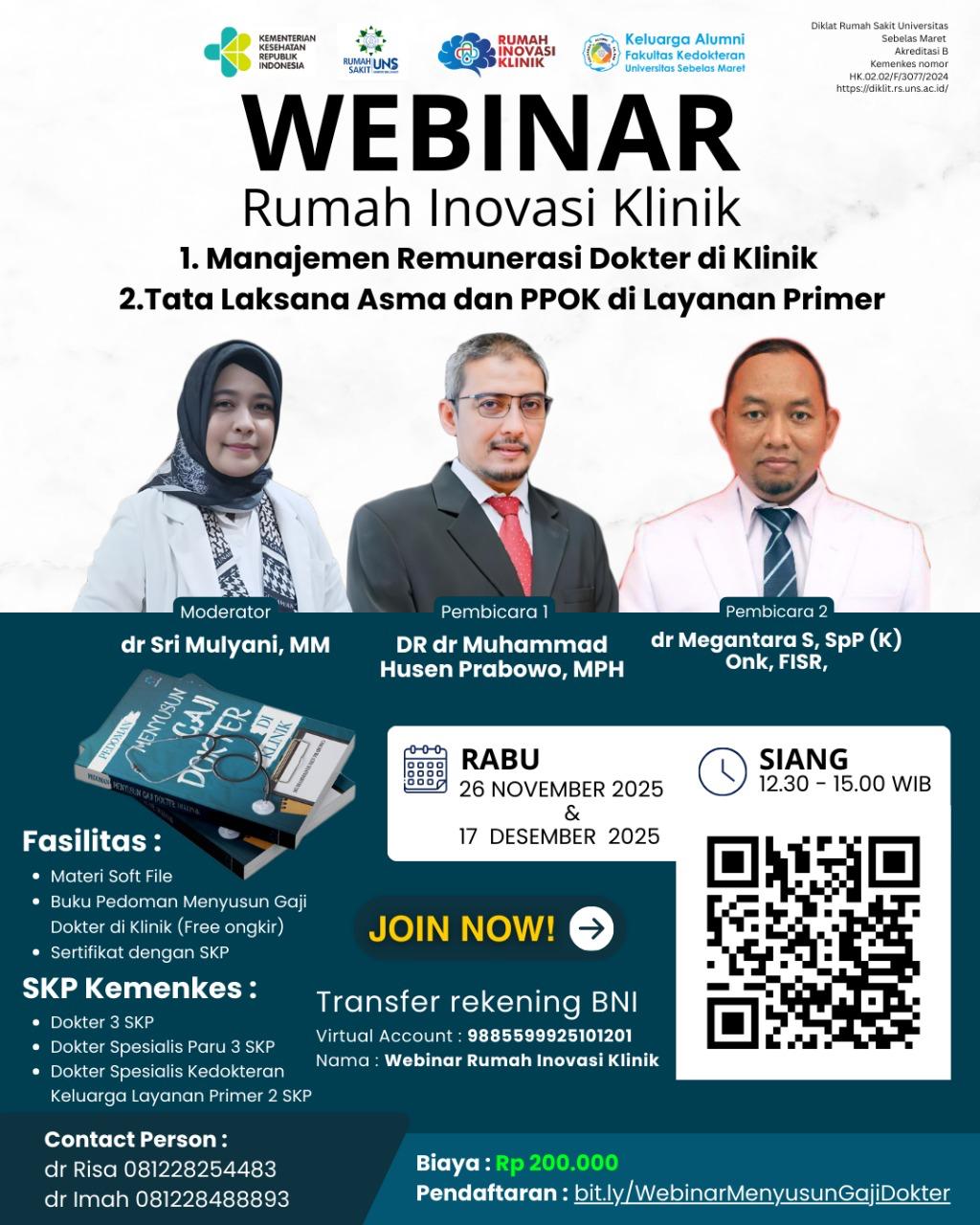 Poster Webinar Manajemen Remunerasi Dokter di Klinik